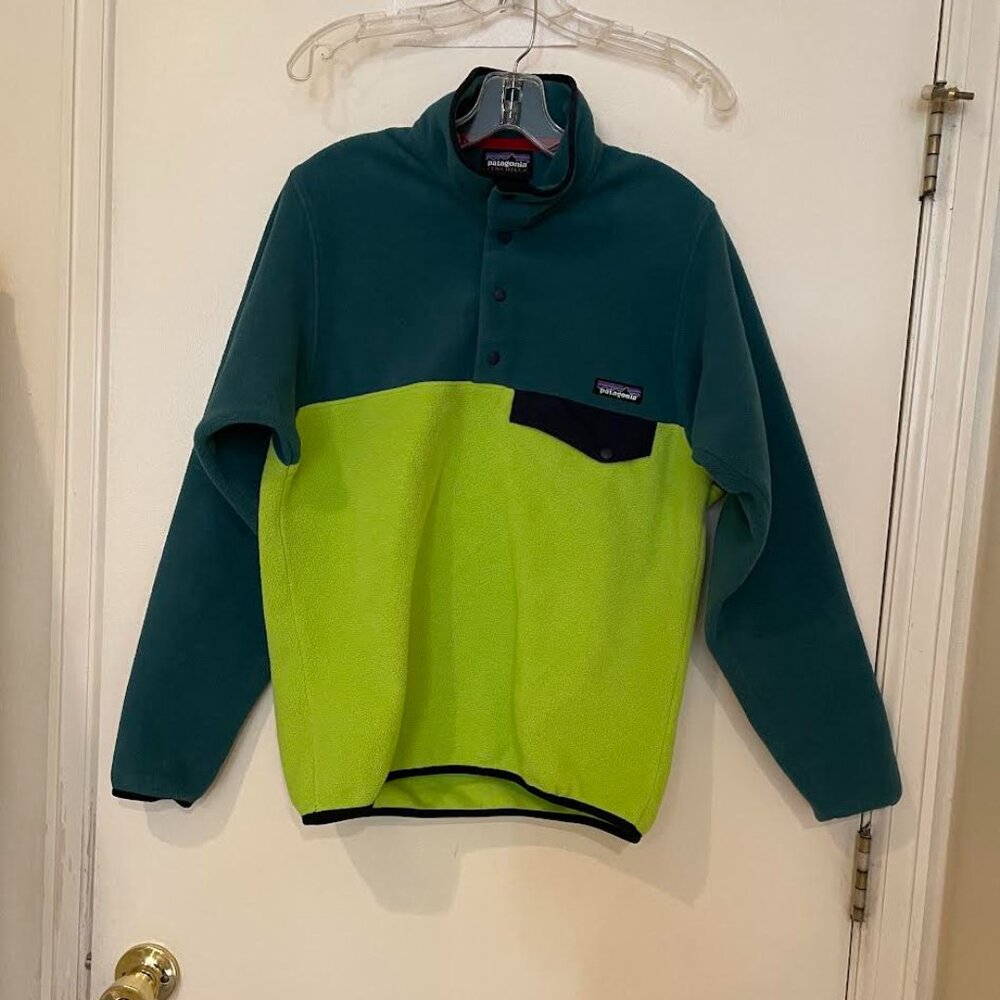 PATAGONIA SYNCHILLA SNAP T PULLOVER FLEECE GREEN MENS XS